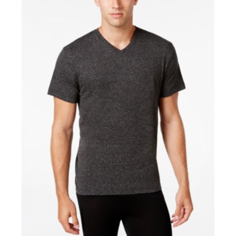 Alfani Mens 4 Pack V Neck Undershirts Black White Grey Large