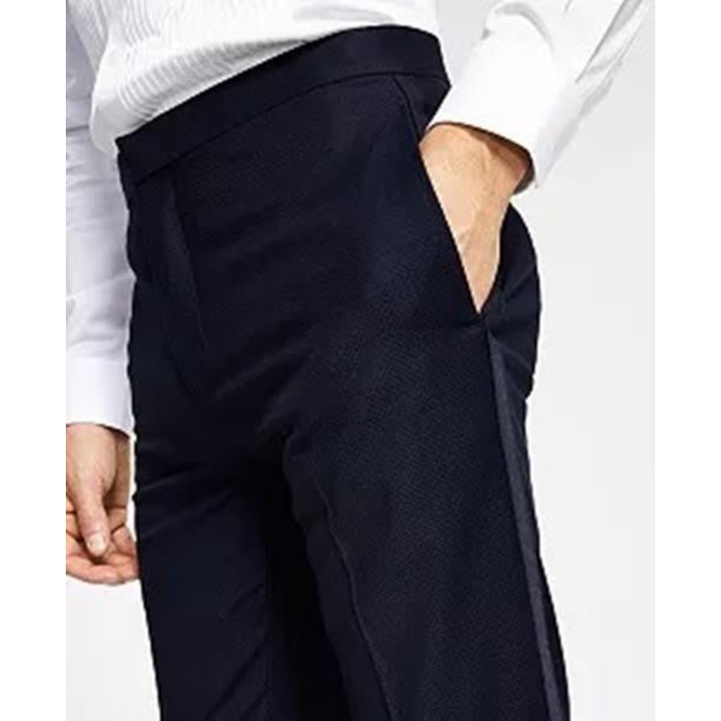 ALFANI Mens Slim-Fit Diamond Grid Tuxedo Pants Navy 34 X 32