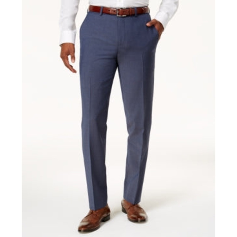 Bar III Men's Slim-Fit Blue Grey Active Stretch Pants 34 x 34