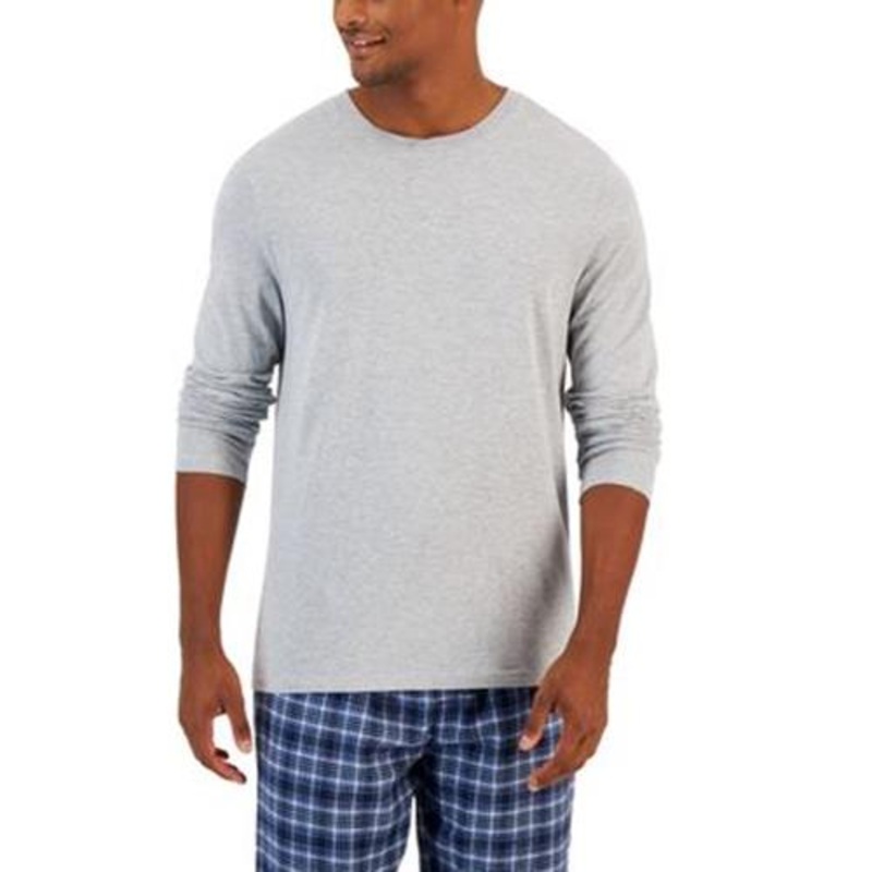 Club Room Mens Pajama Shirt Gray Large