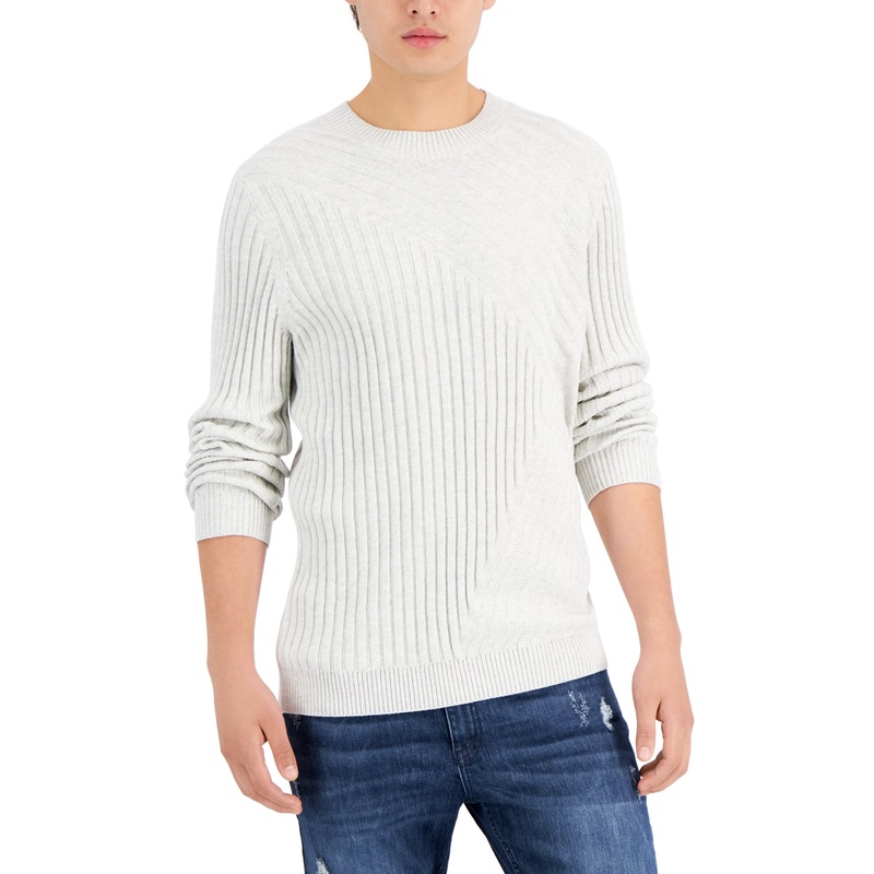INC International Concepts Mens Tucker Crewneck Sweater Grey XL