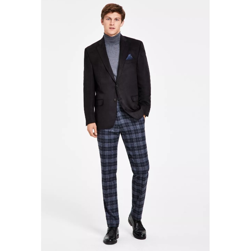 Lauren Ralph Lauren Men's Classic-Fit Faux-Suede Black Sport Coat 46L