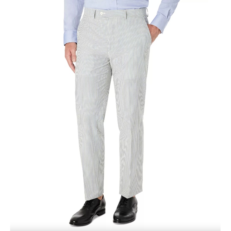 Lauren Ralph Lauren Mens UltraFlex Classic Fit Stretch Seersucker Pants Blue  34 x 30