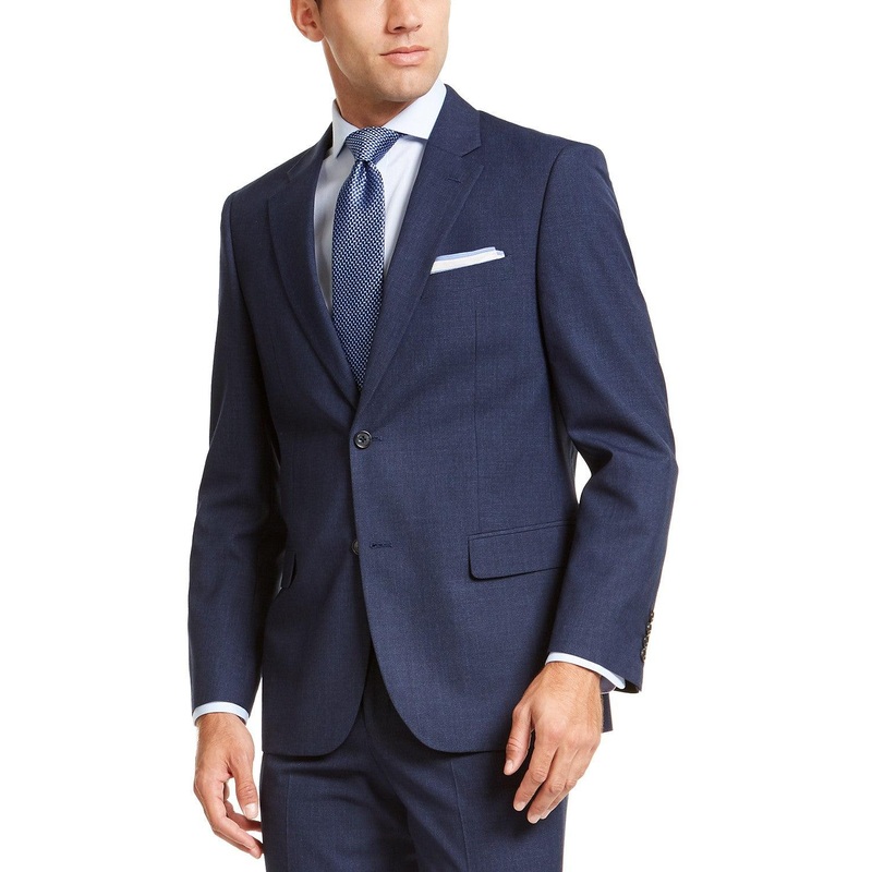 Nautica Modern-Fit Active Stretch Basketweave Suit Jacket 43R Navy blue