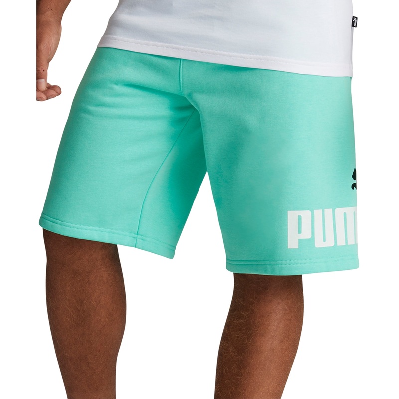 Puma Men's Big Fleece Logo Shorts Mint Green White Small