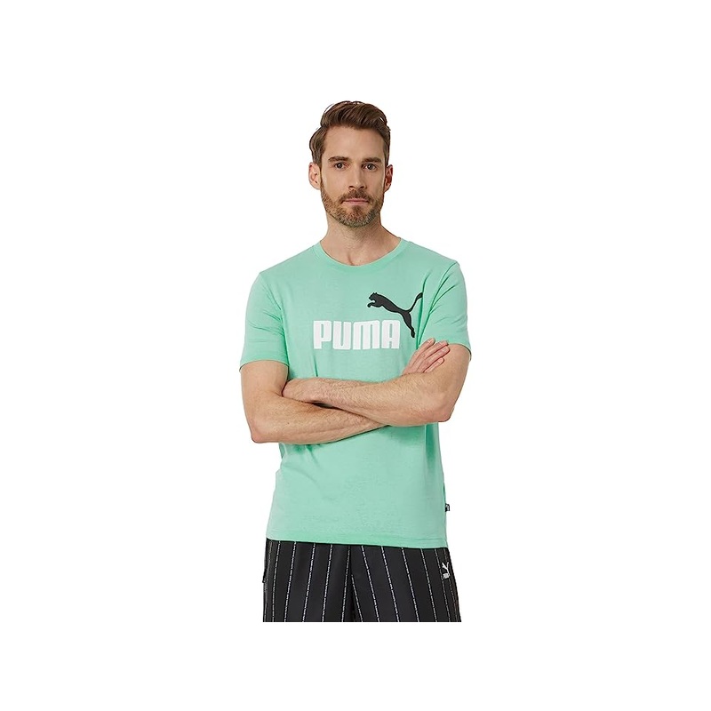 Puma Men's Essential Logo T Shirt in Mint Green White Small