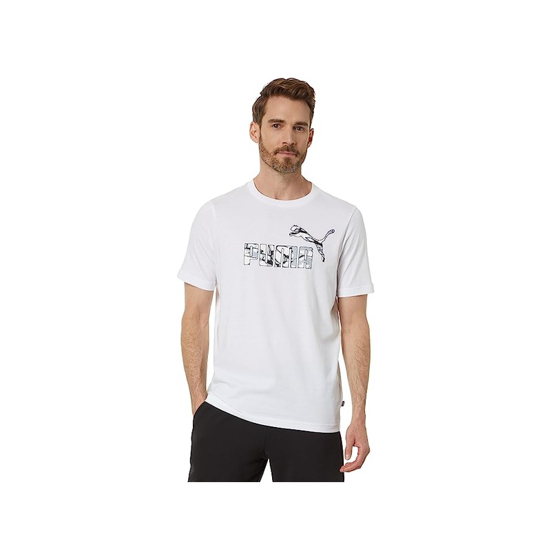 Puma Men's Splash Logo White Short-Sleeve Tee Shirt 2XL