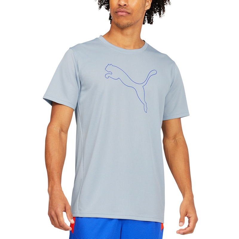 Puma Mens Performance Cat T Shirt Platinum royal Large