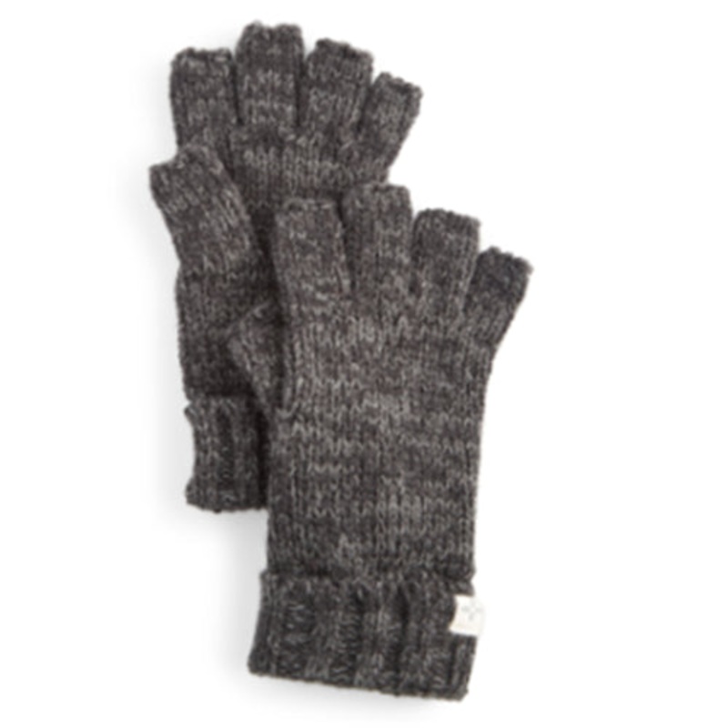 Sun + Stone Mens Black Fingerless Gloves OS