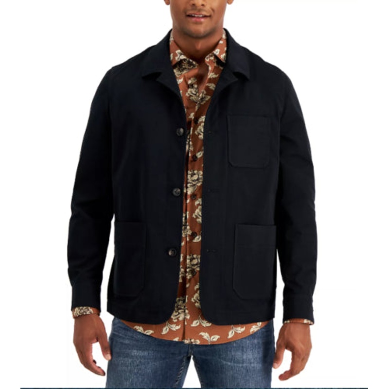 Alfani Men's Black XL Regular-Fit Shirt Jacket