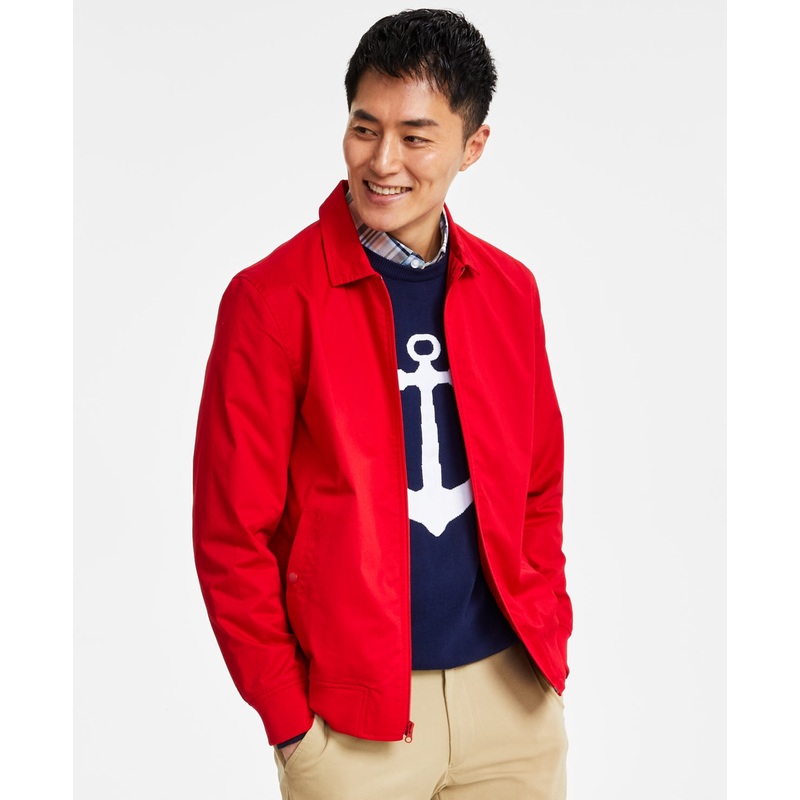 Club Room Men's Nautical-Style Lightweight Red Sweatshirt Medium