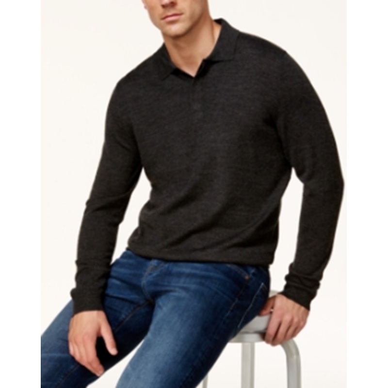 Club Room Men's Sweater-Knit Ebony Heather Large