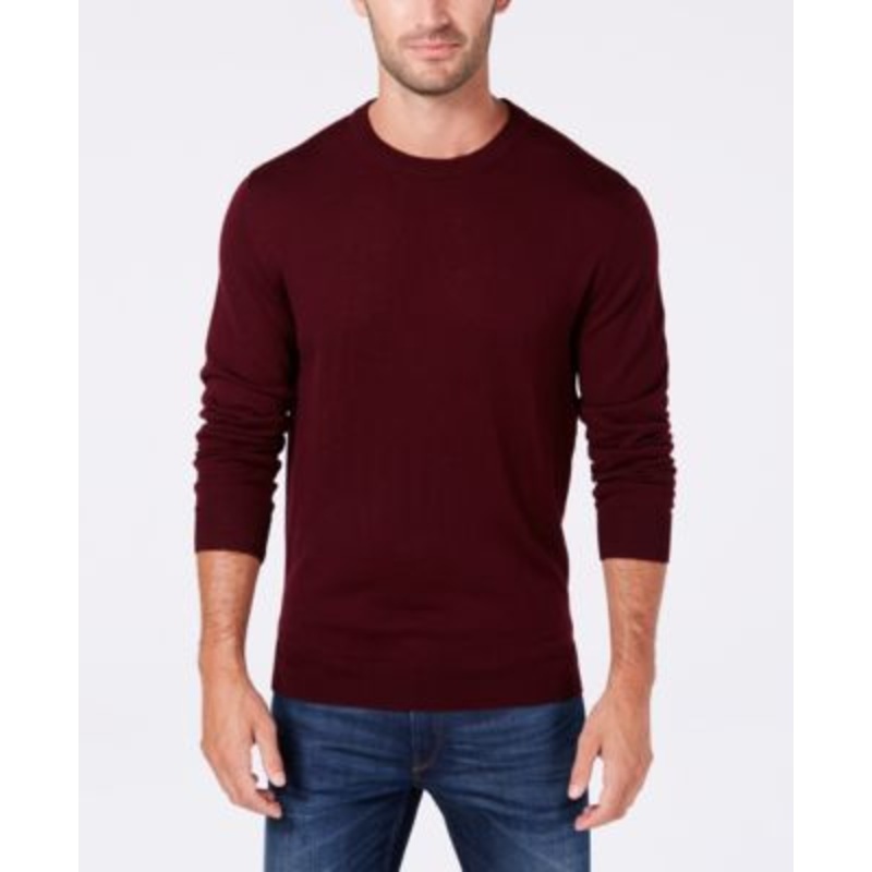 Club Room Mens Regular Fit Solid Sweater Red Plum Small