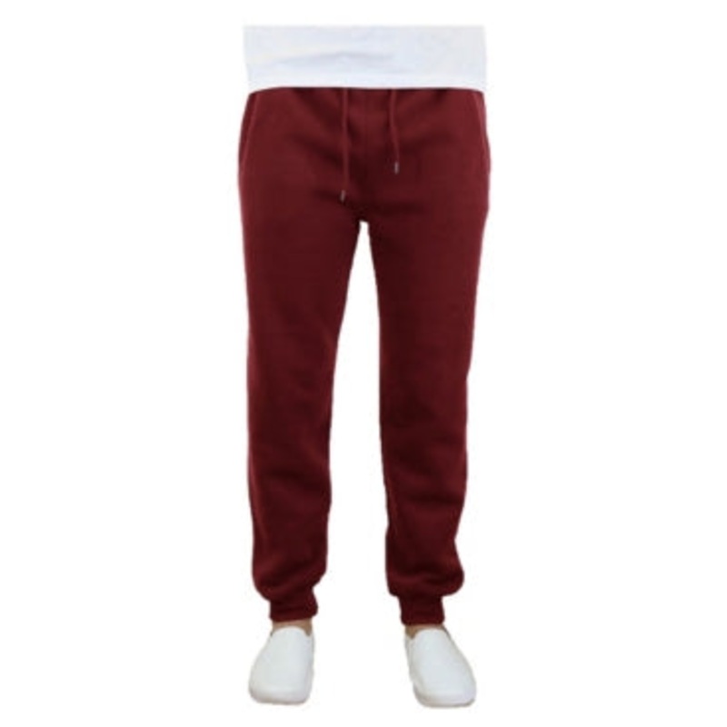 Galaxy By Harvic Mens Slim Fit Jogger Pants Burgundy Large