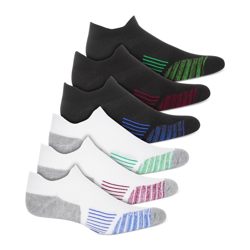 ID Ideology Men's 6-Pack Rapidry No-Show Socks White Black ONE SIZE