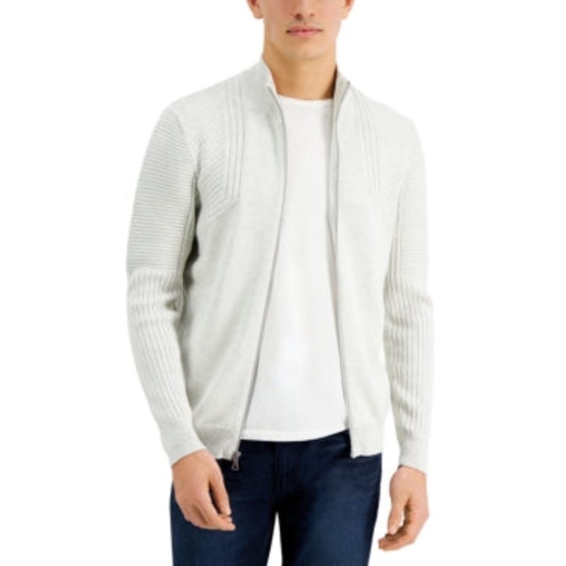 International Concepts Men's Champ Zip Sweater Whispy Grey Heather Medium