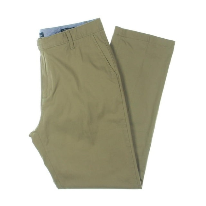 Nautica Mens Tailored Fit Beacon Pants 30 x 30 Tuscan Tan Khakis Chinos