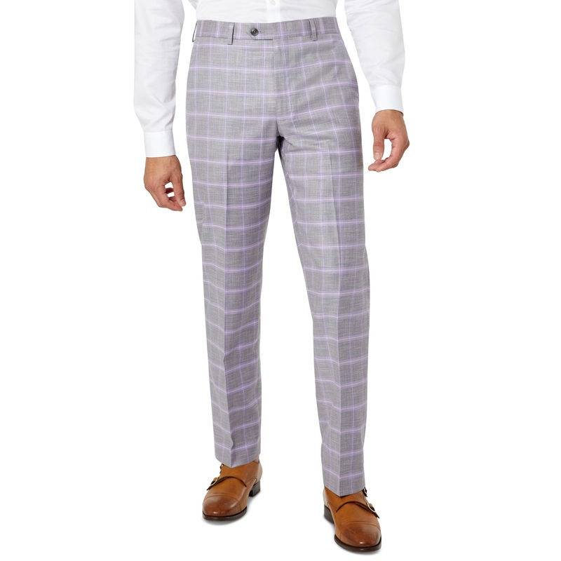 Sean John Classic-Fit Patterned Suit Pants Grey 36 x 34