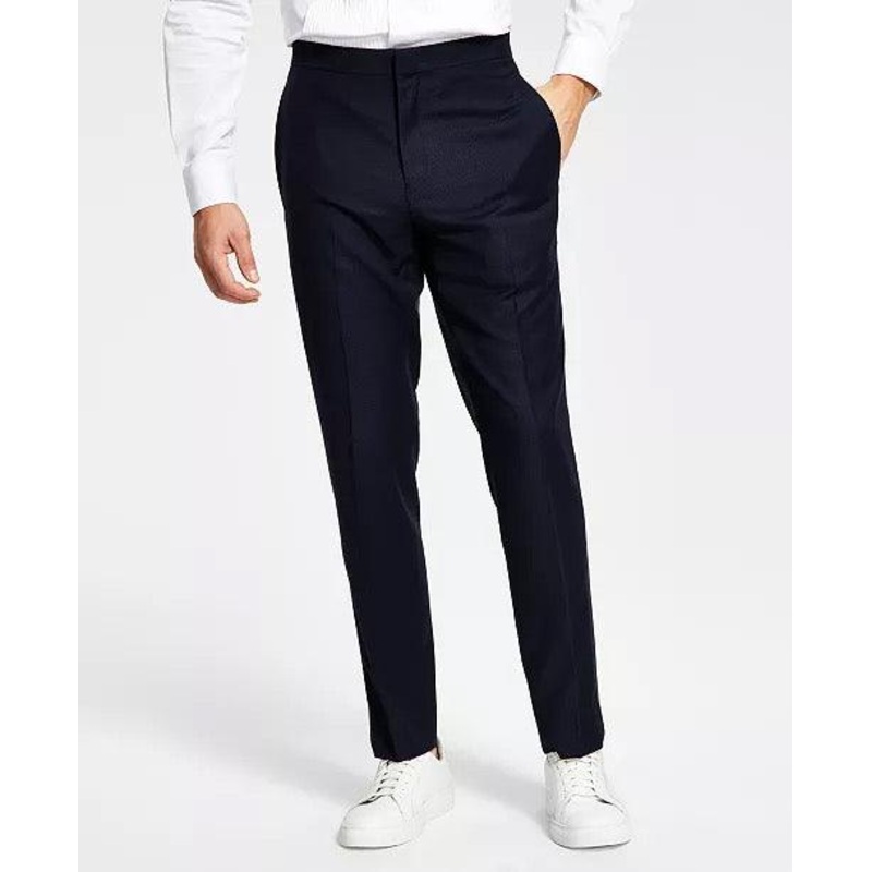 Alfani Men's Dress Pants Slim-Fit Diamond Grid Navy 32 x 32