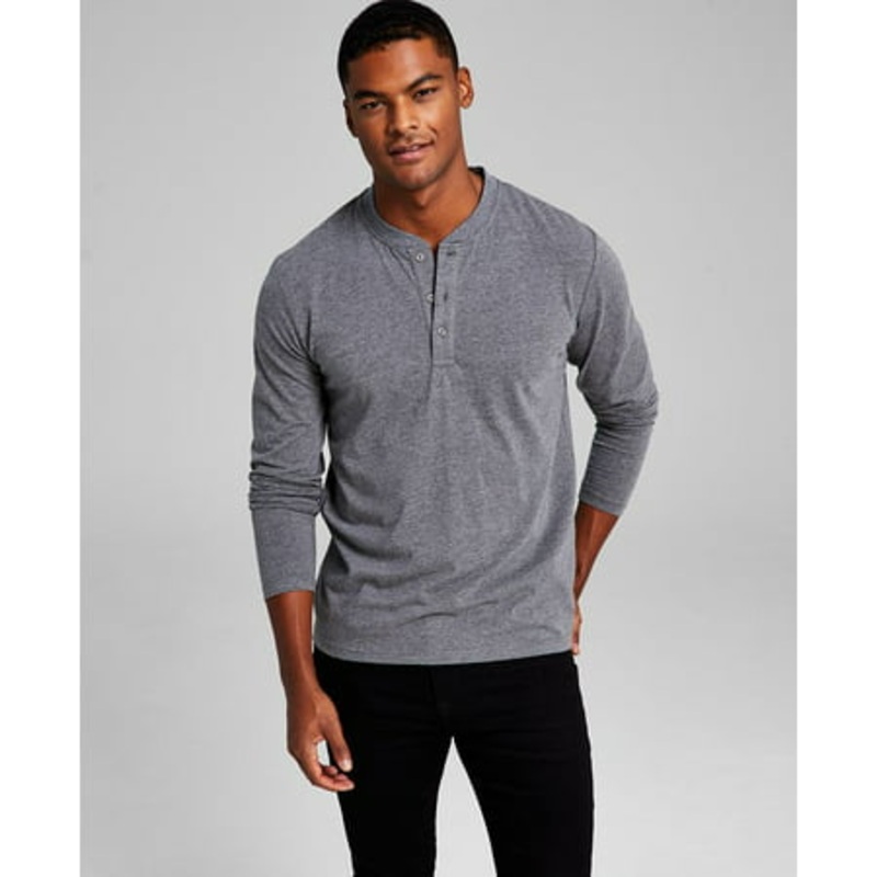 And Now This Men's Classic Fit Long-Sleeve Shirt Charcoal Heather Medium