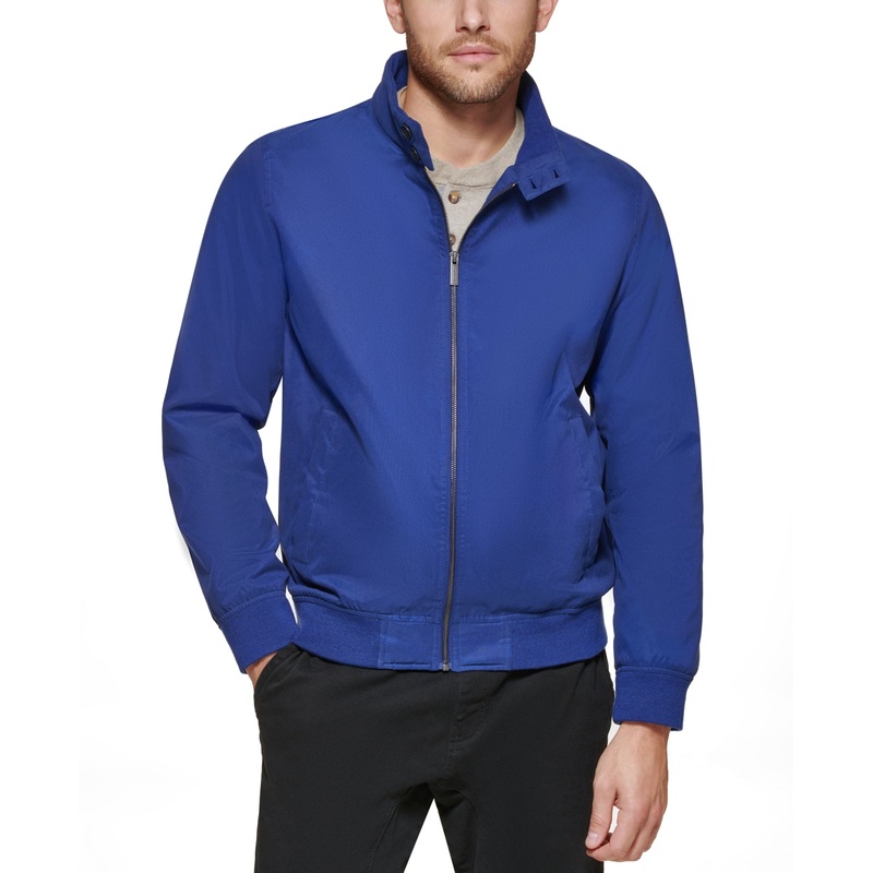Club Room Men's Regular-Fit Bomber Jacket Blue Large