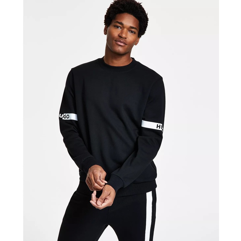 HUGO BOSS Mens Dapar Long-Sleeve Crewneck Sweatshirt XXL Black