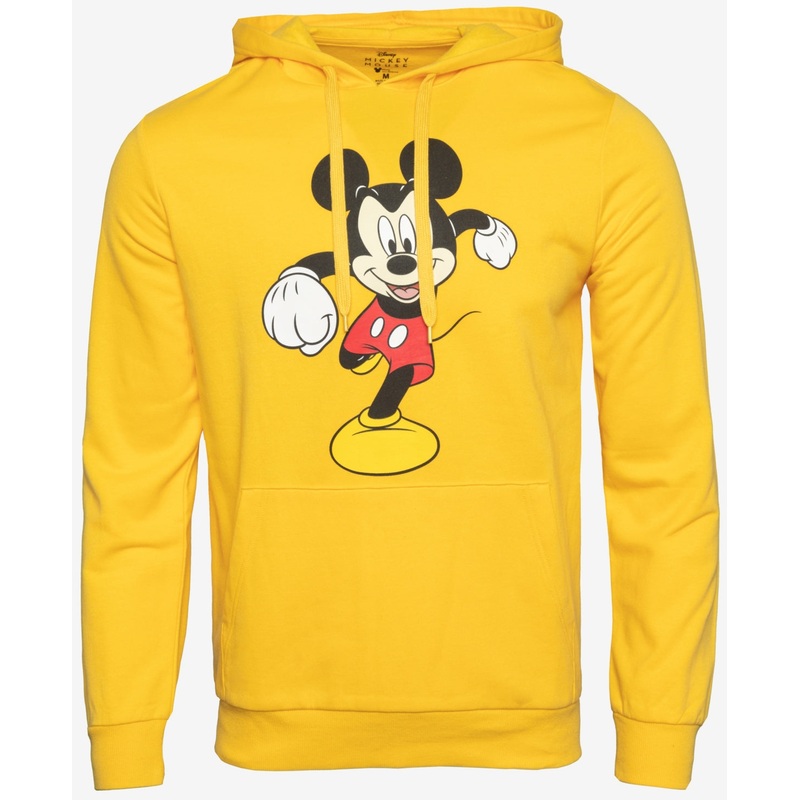 Hybrid Men's Mickey Mouse Running Long Sleeve Hoodie Yellow Medium