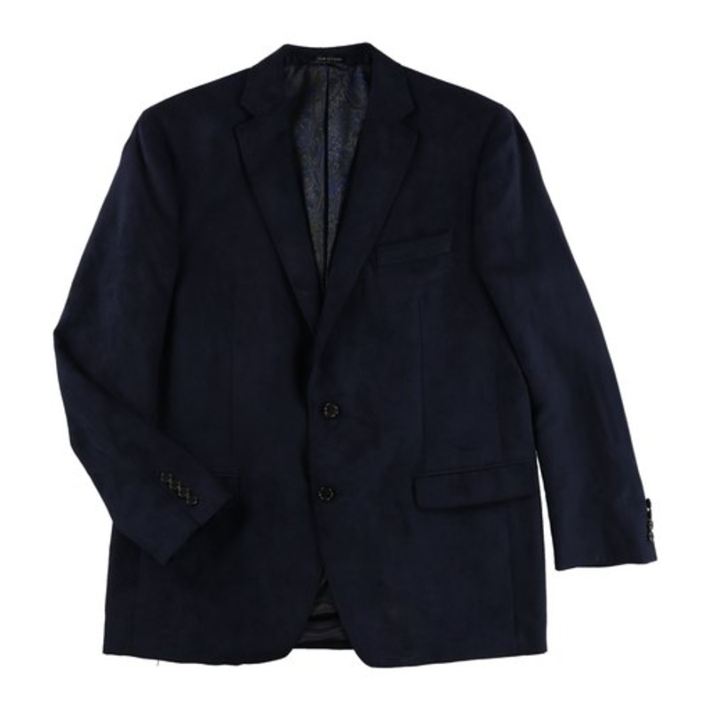 Lauren Ralph Lauren Mens Classic Fit Faux Suede Blazer Blue 44L