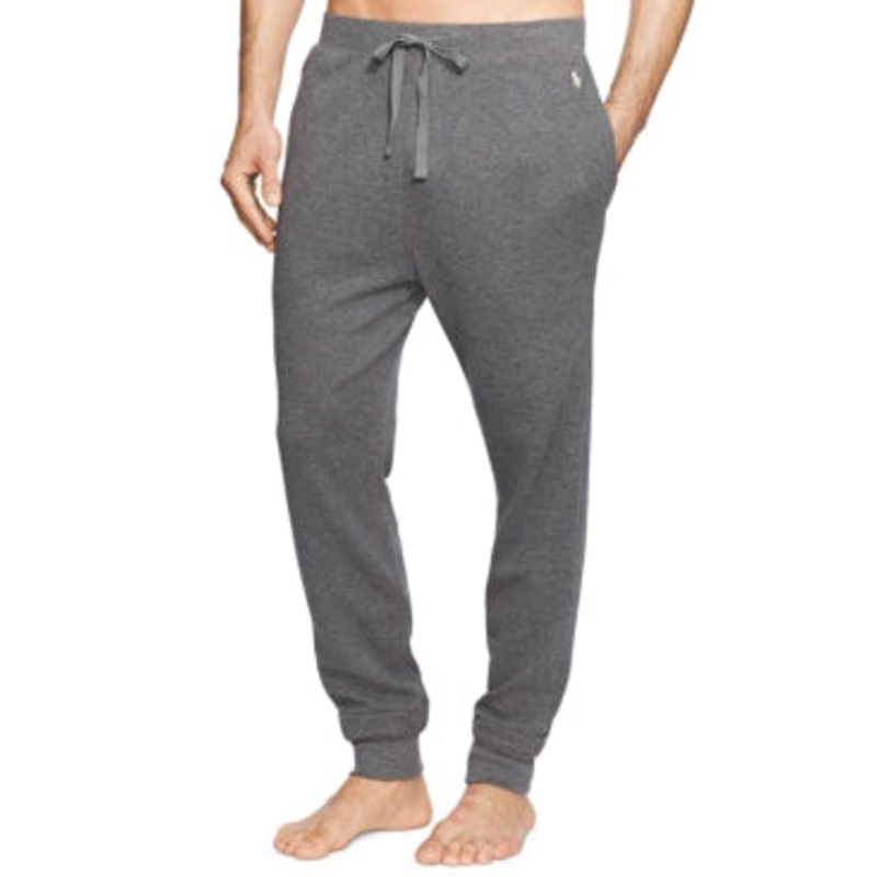 Polo Ralph Lauren Mens Waffle Knit Jogger Pants Grey Large