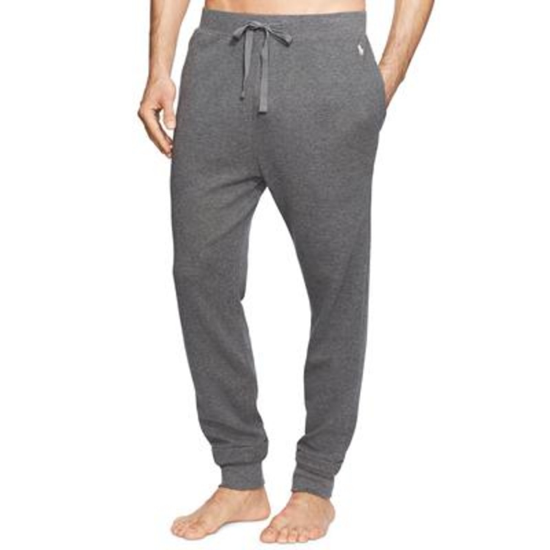 Polo Ralph Lauren Mens Waffle Knit Jogger Pants Grey Medium