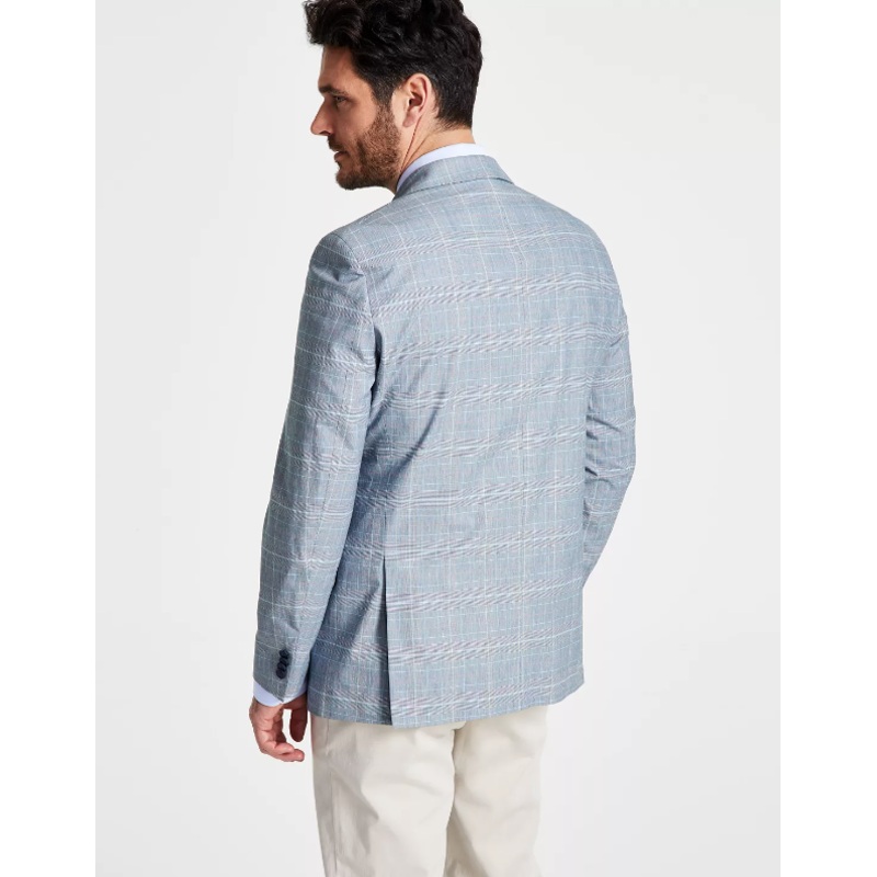 Tommy Hilfiger Modern Fit Plaid Cotton Sport Blazer Blue red 42S