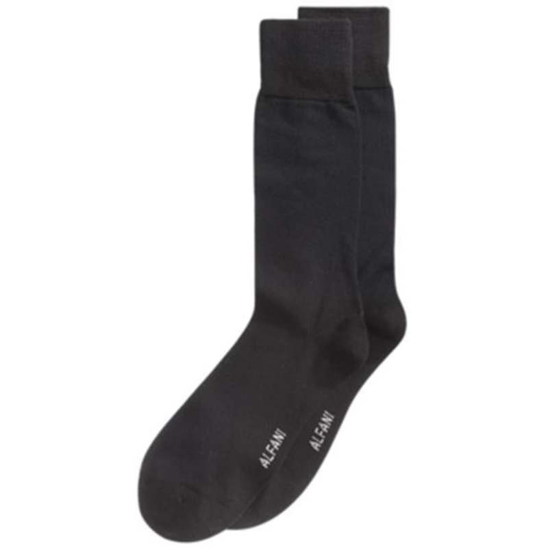 Alfani Men's Pique Solid Dress Socks Black OS