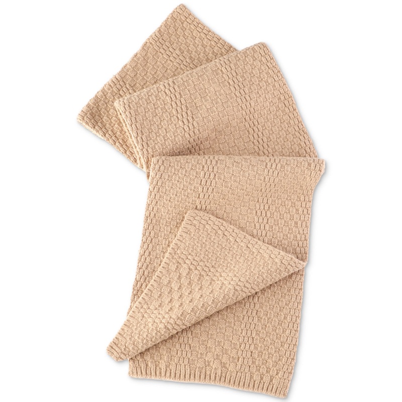 Alfani Mens Textured Scarf Beige ONE SIZE