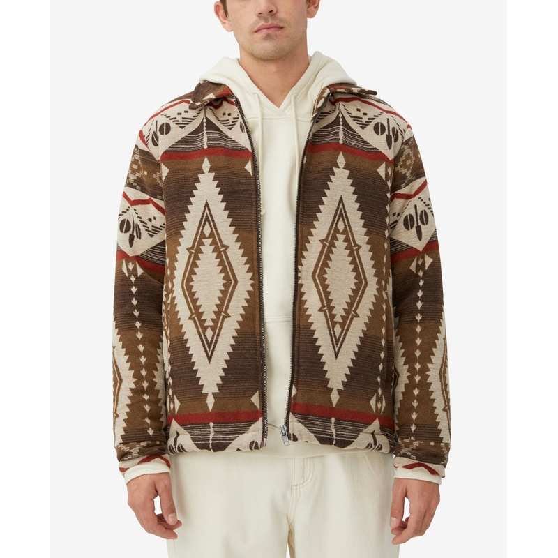 COTTON ON Mens Sherpa Lined Harrington Tan Vintage Jacket XL
