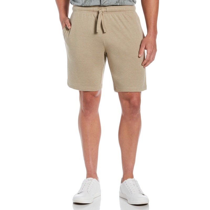 Cubavera Mens Drawstring Knit Shorts Beige Medium