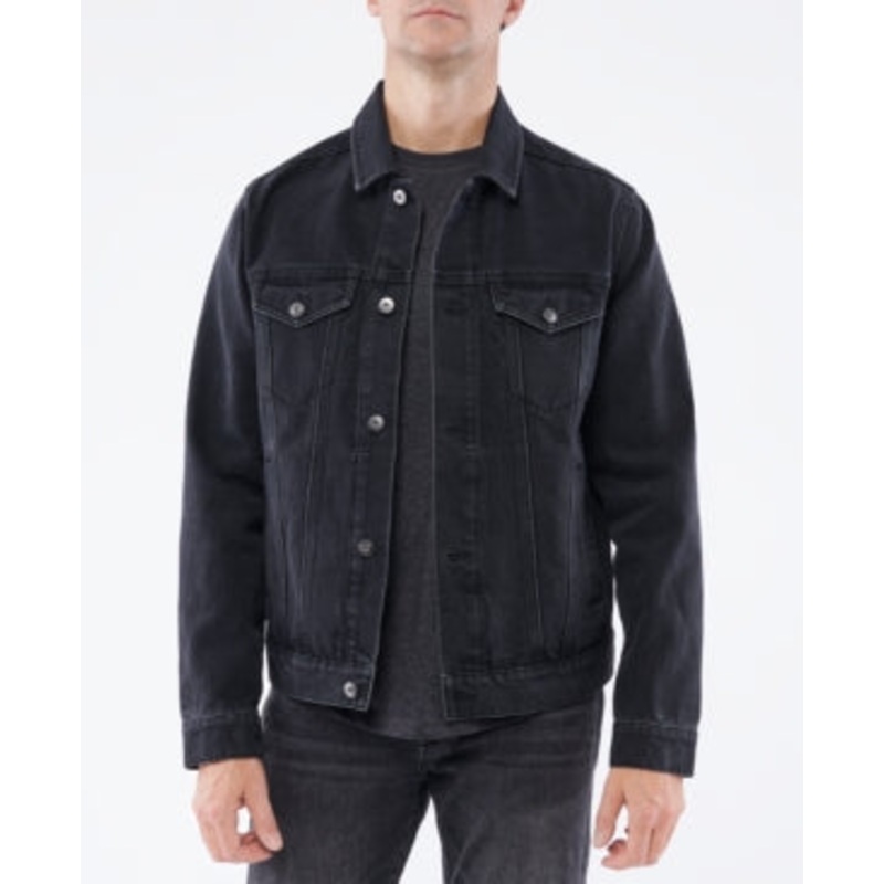 Lazer Mens Denim Trucker Jacket Black Large