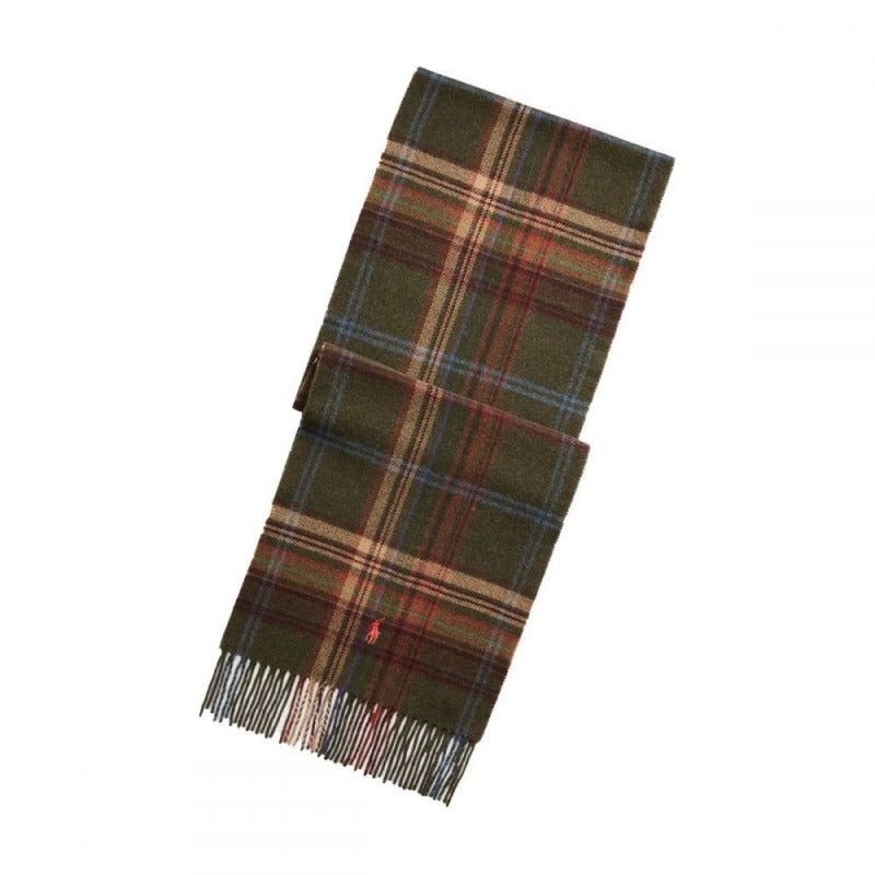 Ralph Lauren Men's Patchwork Plaid Oblong Scarf Brown