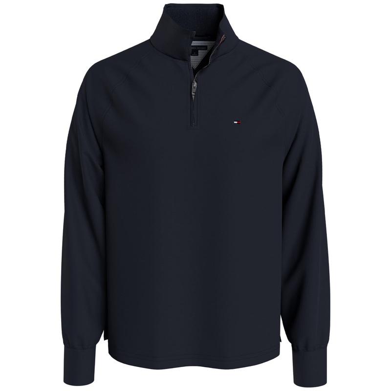 Tommy Hilfiger Men's Thompson Quarter Zip Mock Neck Sweatshirt  Desert Sky Blue XL