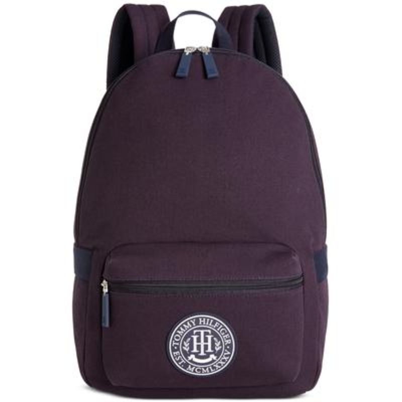Tommy Hilfiger Mens Backpack Sean Canvas Logo-Graphic Navy