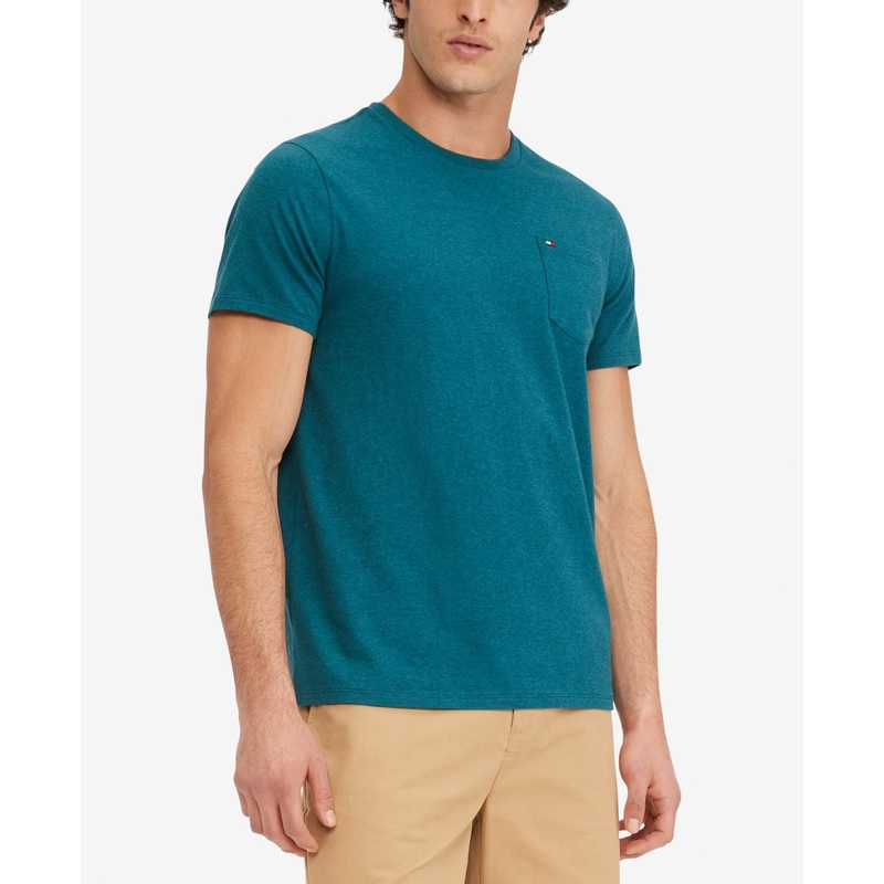 Tommy Hilfiger Mens Dark Aqua Blue Heather Small Tee Shirt