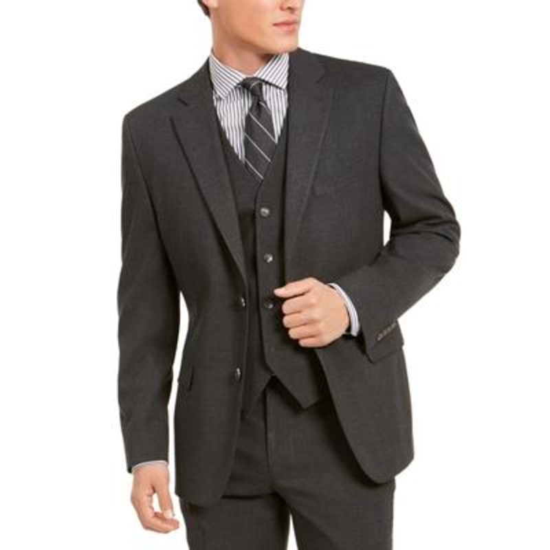 Alfani Men's Classic-Fit Stretch Black Charcoal Suit Jacket 41R