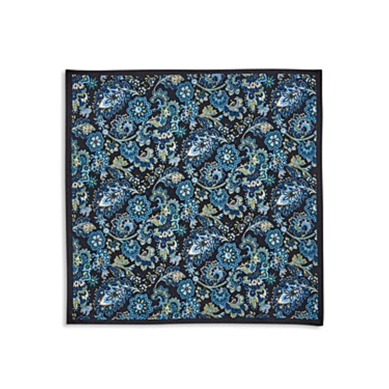 Bloomingdale's Paisley Paisley Silk One Size Pocket Square Blue