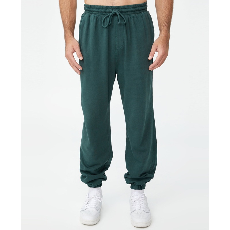 COTTON ON Mens Loose Fit Track Pants Green Medium