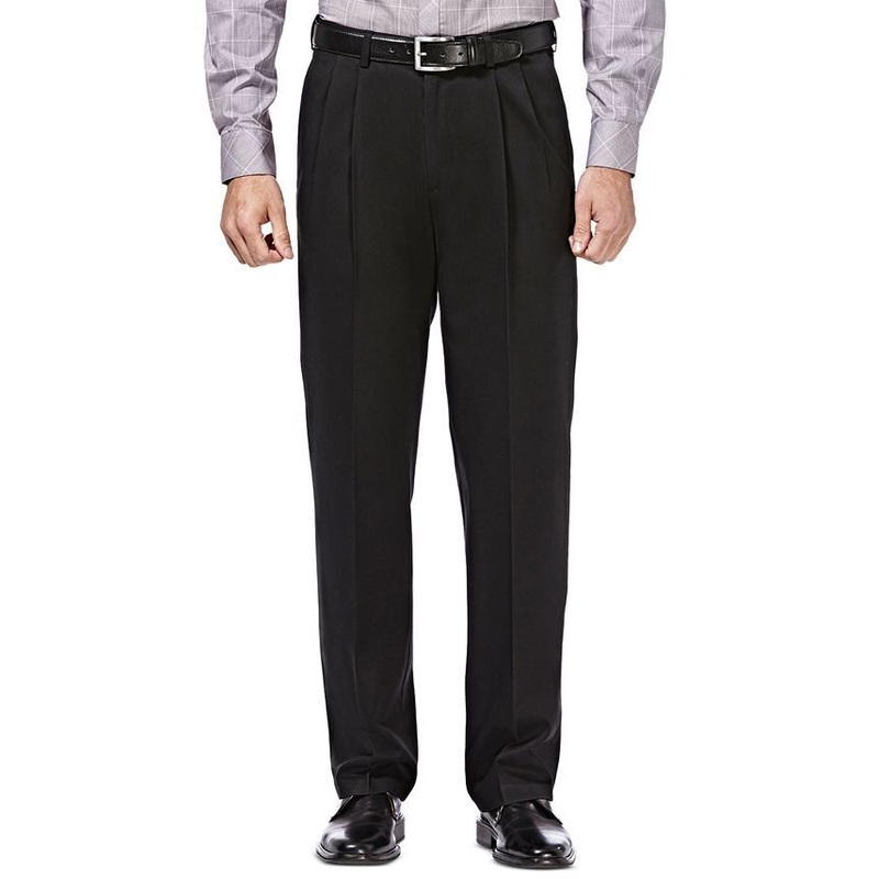 Haggar Men's Premium No Iron Black Khaki Pants 34 x 32
