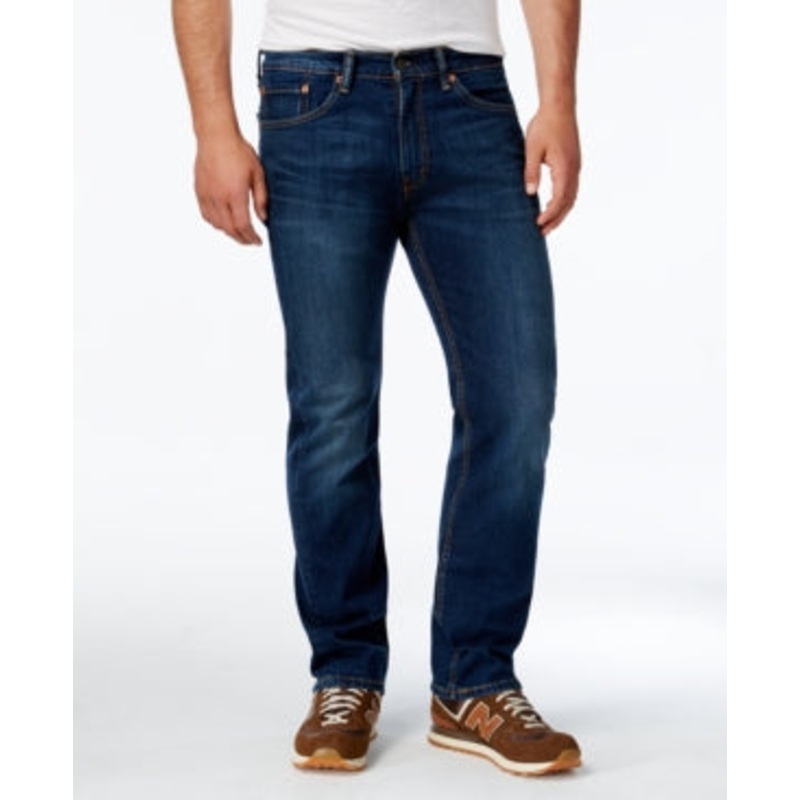 Levis 505 Mens Regular Fit Jeans Dark Blue 40 x 29