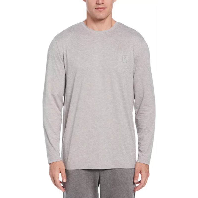 Pga Tour Mens Tour Style Performance Long-Sleeve Shirt Grey Large