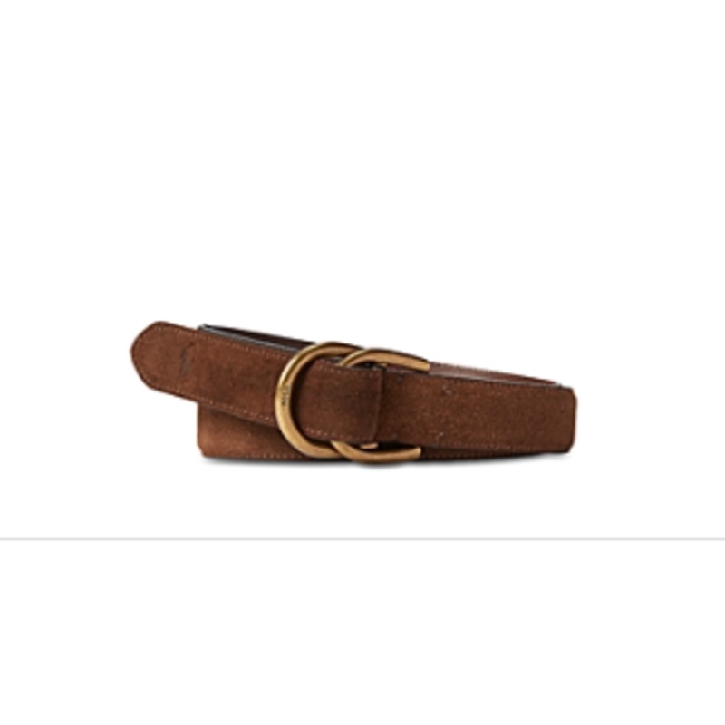 Polo Ralph Lauren Mens Suede D-Ring Belt Brown XL