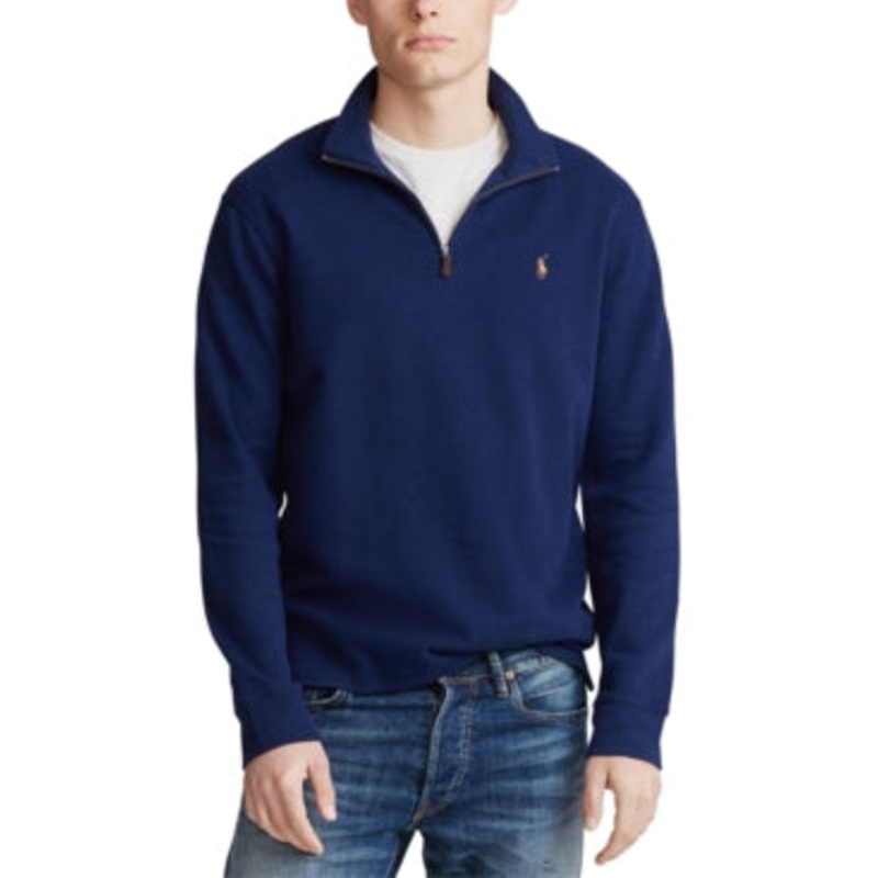 Ralph Lauren Big Tall Mens Quarter-Zip Sweater Navy Blue XLT