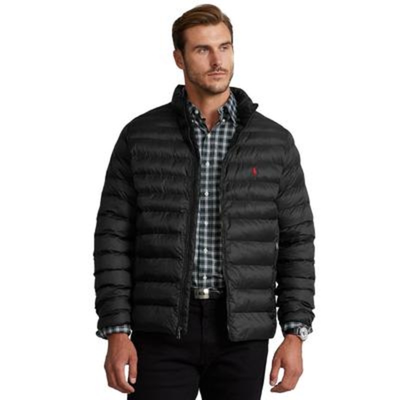 Ralph Lauren Men's Big Tall Packable Jacket Polo Black 2XLT