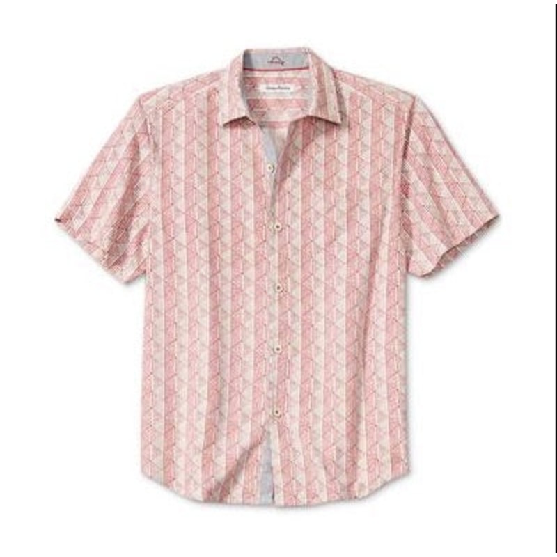 Tommy Bahama Mens Diamond Springs Short-Sleeve Shirt Red Medium